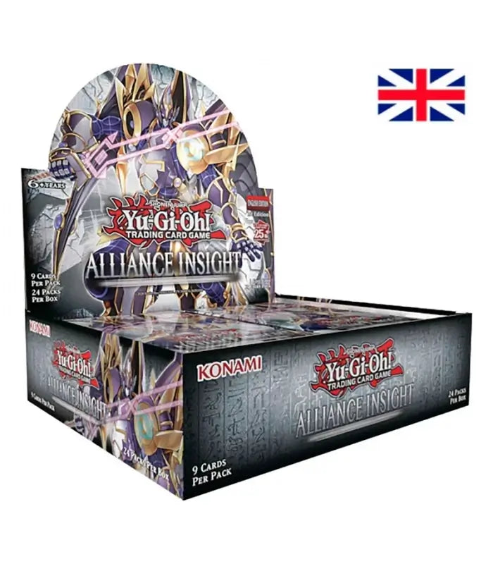 Yu-Gi-Oh! Trading Card Game Alliance Insight packaging with Konami branding on a white background.